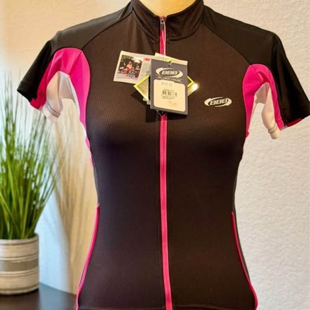 BBB Womens Power Girl Cycling Jersey Black Pink S NWT